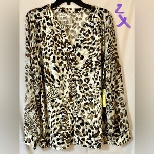 PerSeption Concept Animal Print Blouse